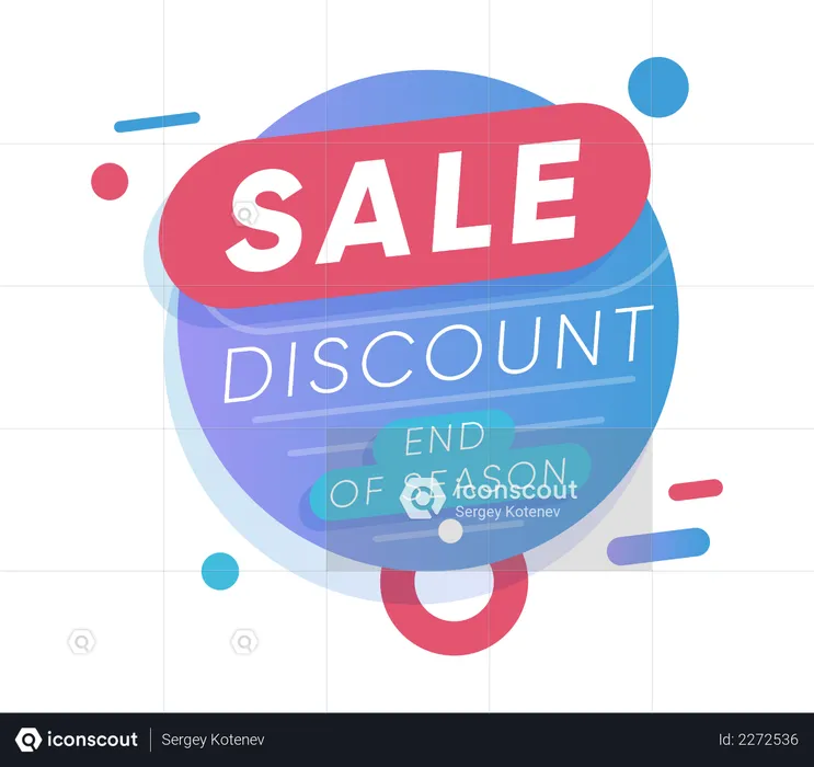 End of season discount sale tag  Illustration
