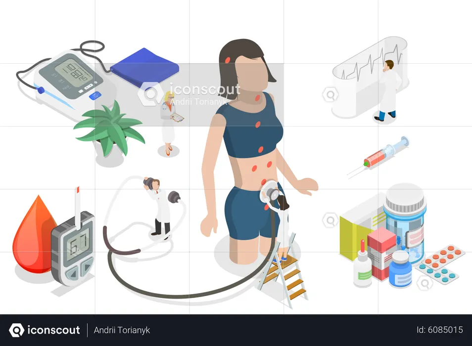 Endocrinology Diagnostics and Treatment  Illustration