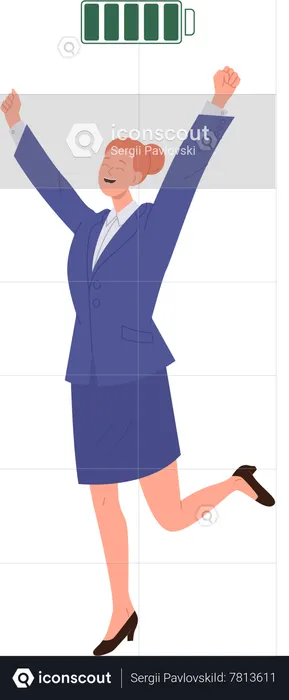 Energetic businesswoman  Illustration