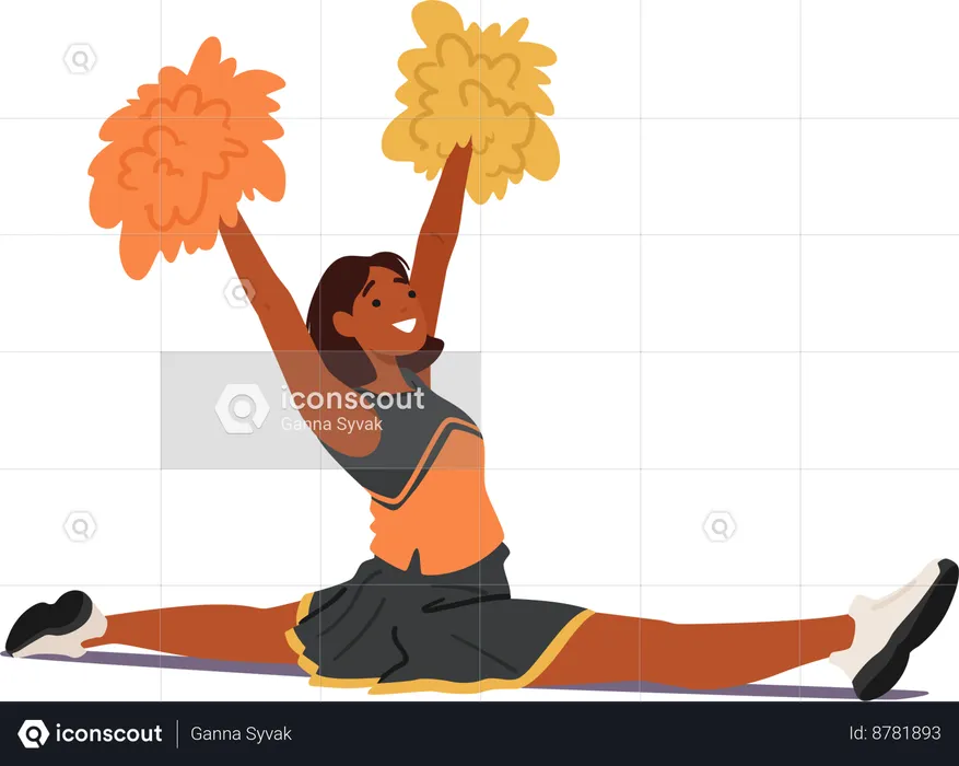 Energetic Cheerleader Girl  Illustration
