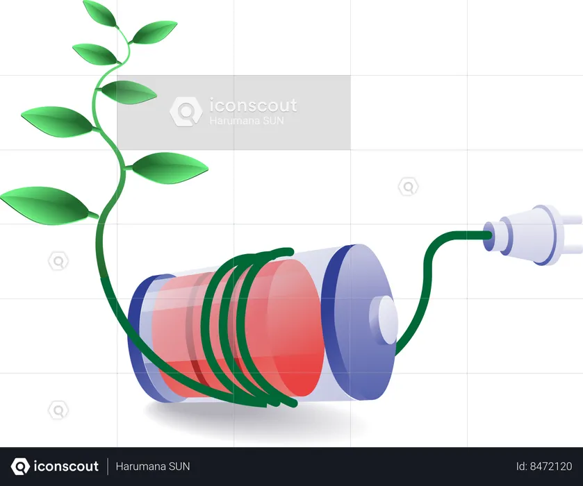 Energia elétrica da natureza  Ilustração