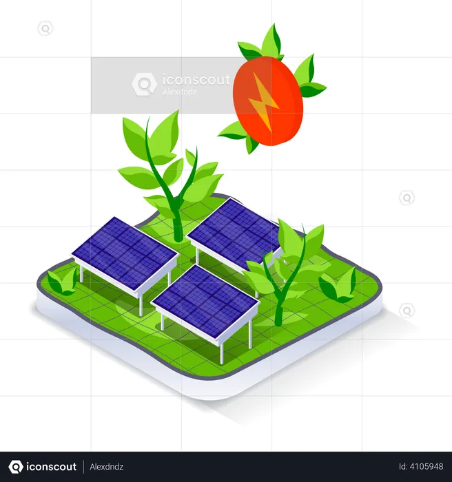 Energia solar  Ilustração