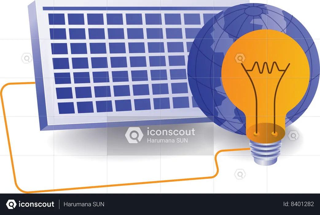 A energia solar é usada em todo o mundo  Ilustração