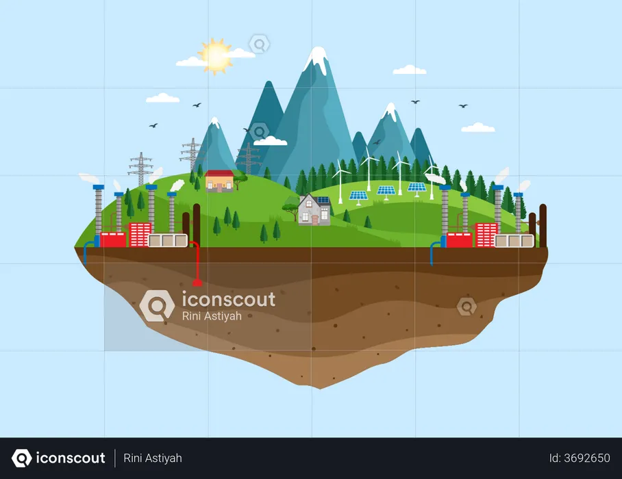 Énergie renouvelable et durable  Illustration