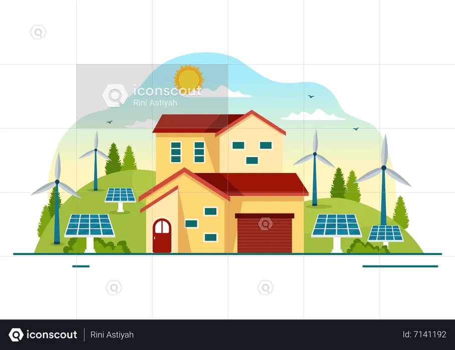 Energiesparmaßnahmen  Illustration