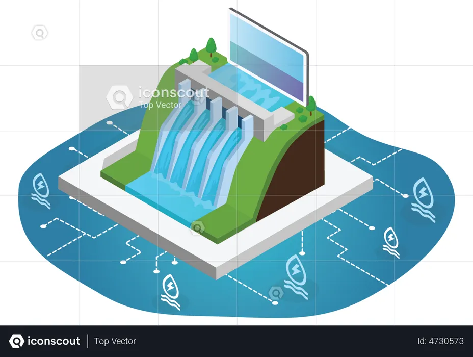 Energy Production through water  Illustration