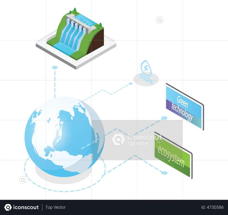 Energy Production through water  Illustration