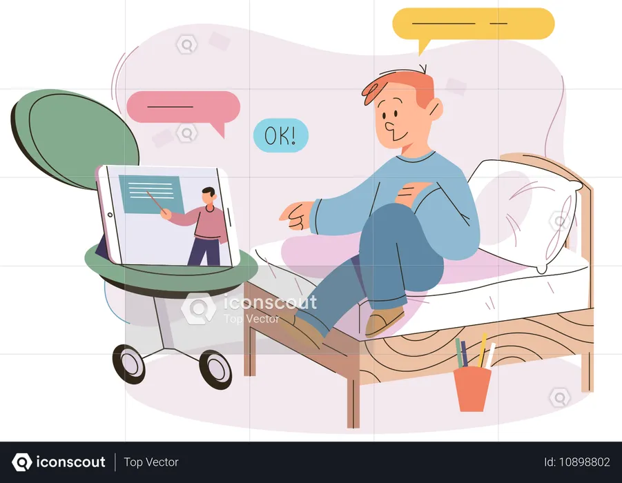 Un enfant accro aux technologies intelligentes  Illustration