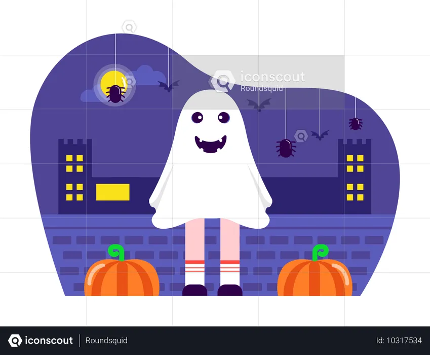 Enfant en costume d'Halloween  Illustration