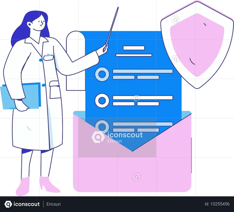 Enfermeira explica teoria do tratamento ao paciente  Ilustração