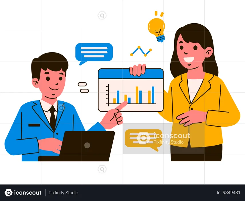 Engaging Business Discussion with Data Insights  Illustration