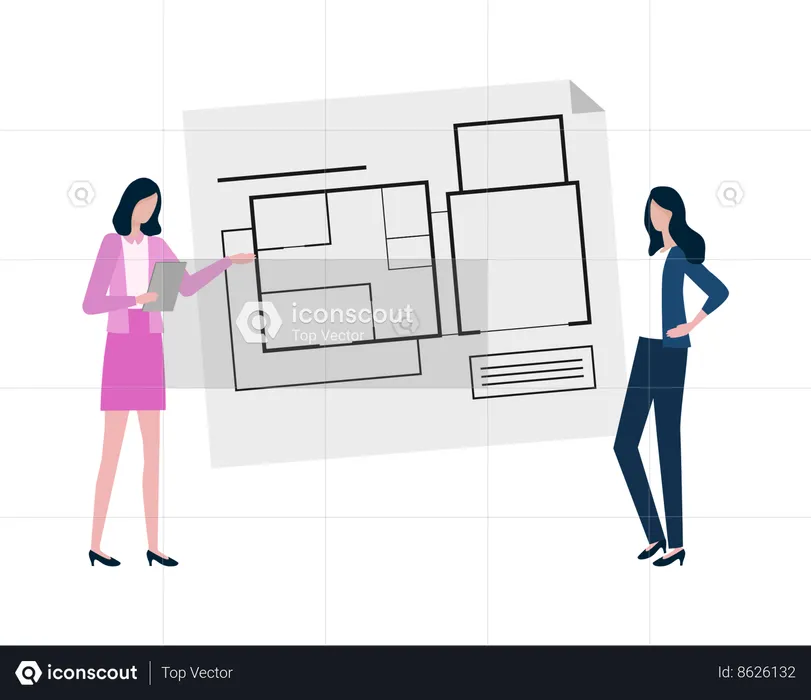 Engenheiro trabalhando no canteiro de obras  Ilustração