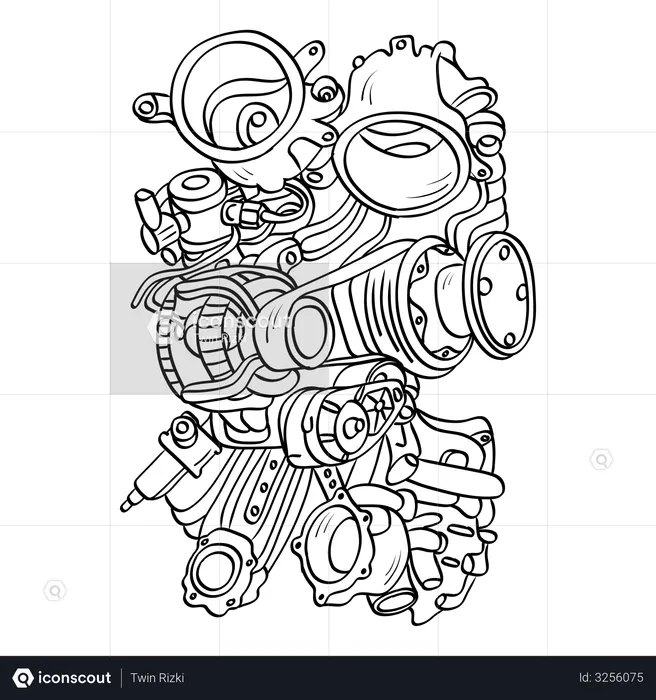 Engine Spare Parts  Illustration
