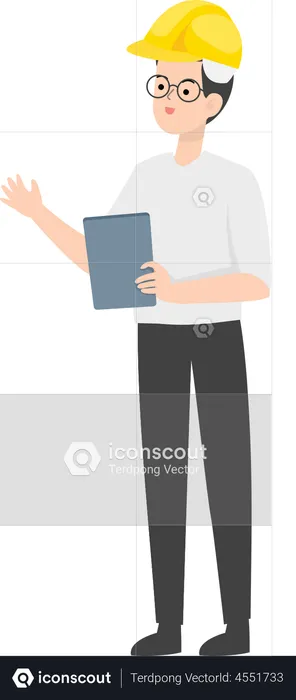 Engineer holding clipboard  Illustration