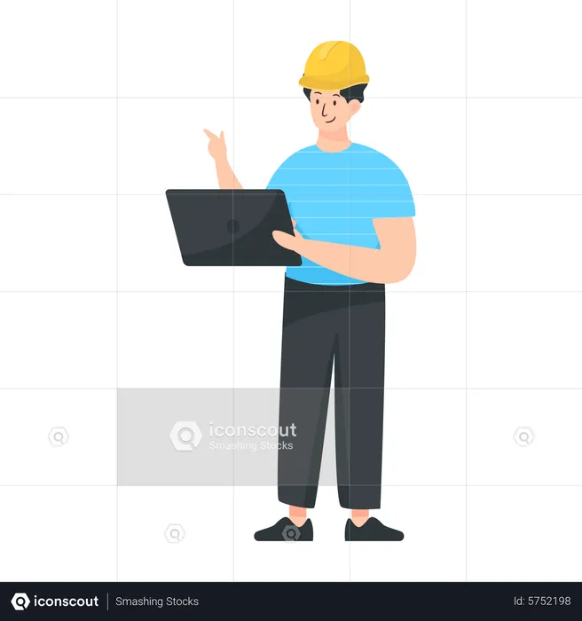 Engineer using tablet  Illustration