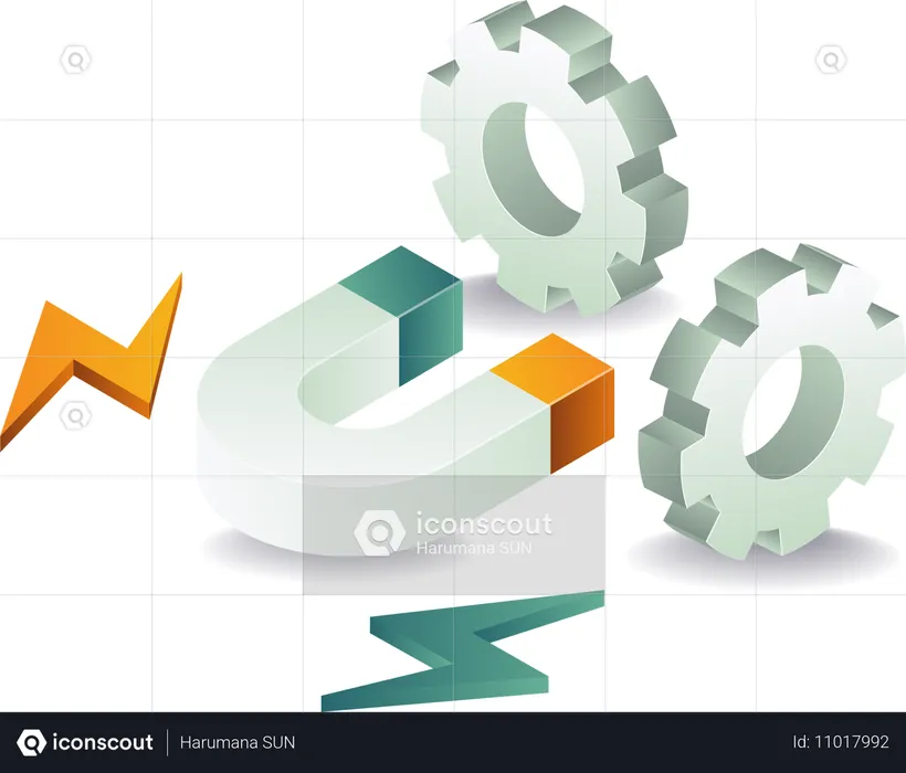 Engrenagem de processo magnético atrai clientes  Ilustração