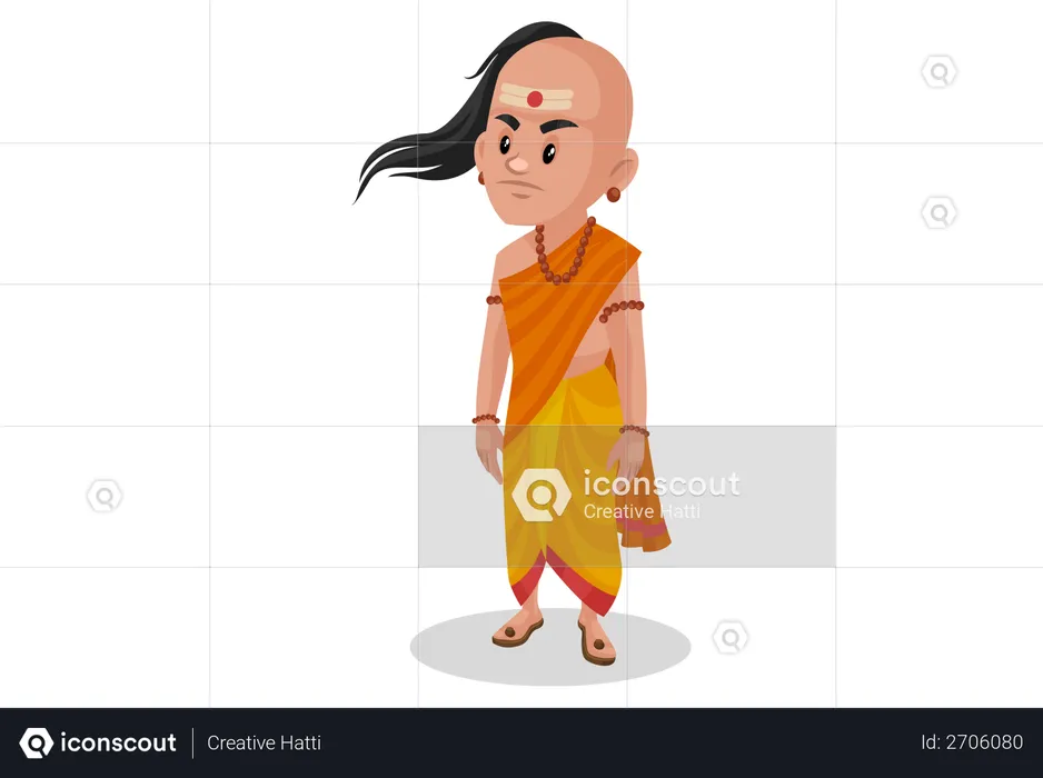 Chanakya enojado  Ilustración