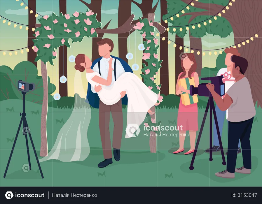 Enregistrement de la cérémonie de mariage  Illustration