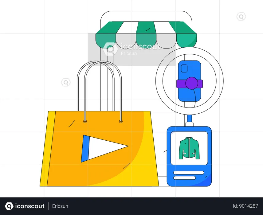 Enregistrement du podcast Shopping  Illustration