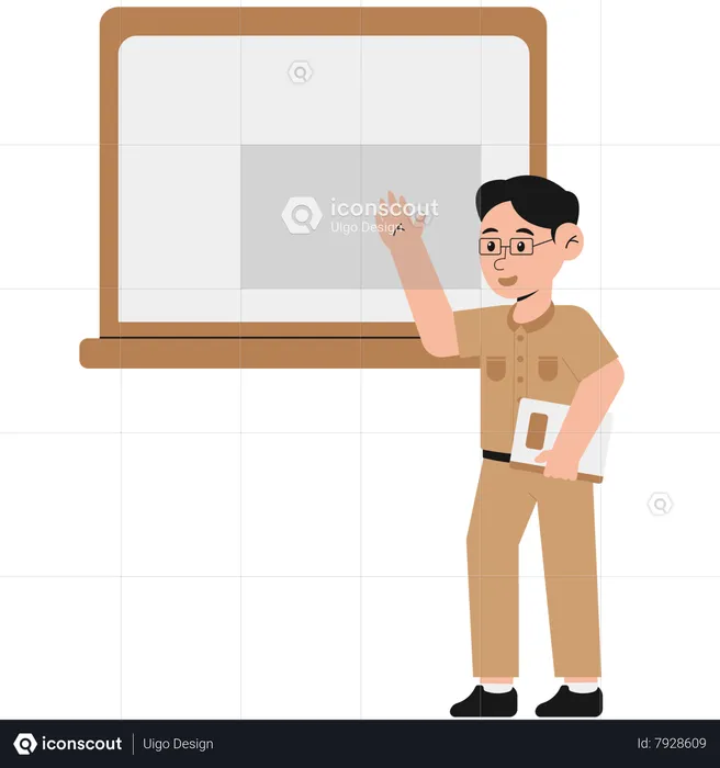 Enseignant disant salutation  Illustration