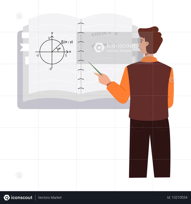 Enseignant enseignant la matière mathématique  Illustration