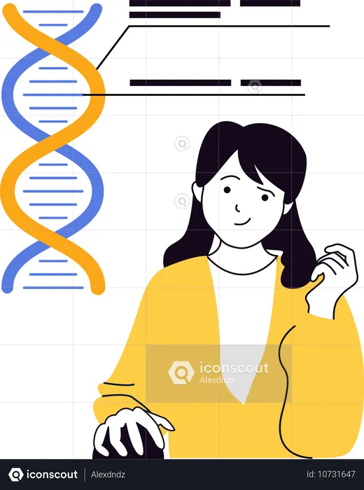 Un enseignant explique la génétique de l'ADN  Illustration