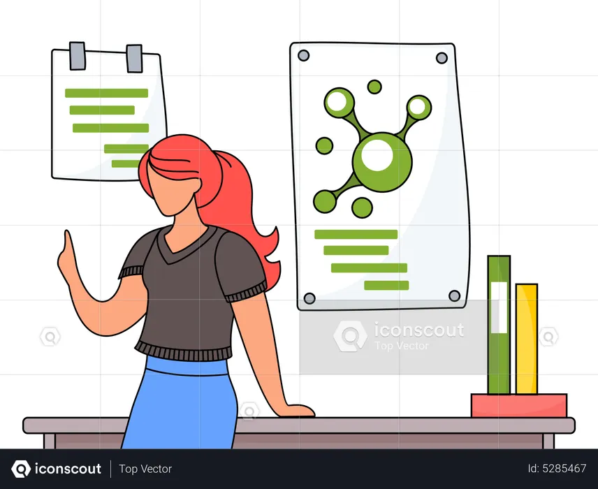 Enseignante enseignant la formule chimique  Illustration