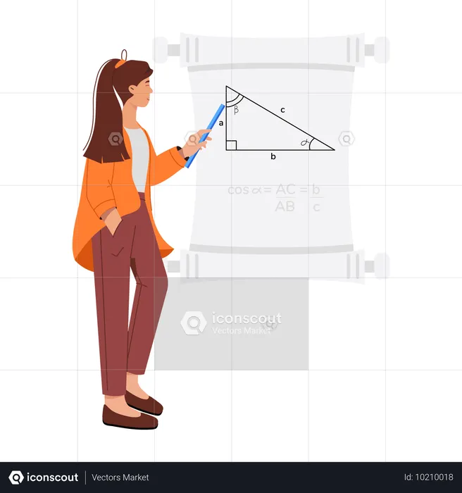 Une enseignante donne un cours de mathématiques  Illustration