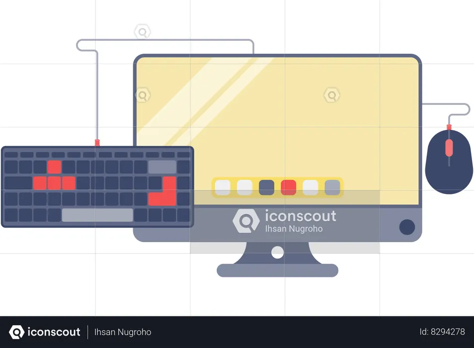 Ensemble d'appareils informatiques  Illustration