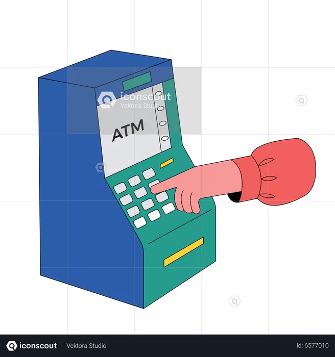 Enter card pin at atm machine  Illustration