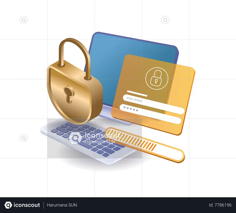 Enter email password for account security  Illustration