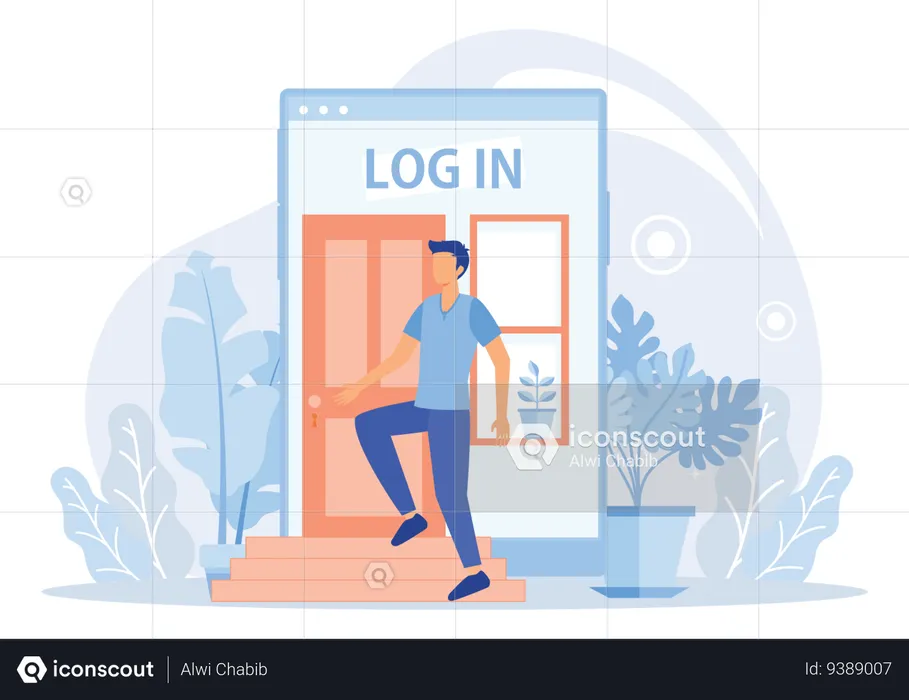 Enter login and password  Illustration