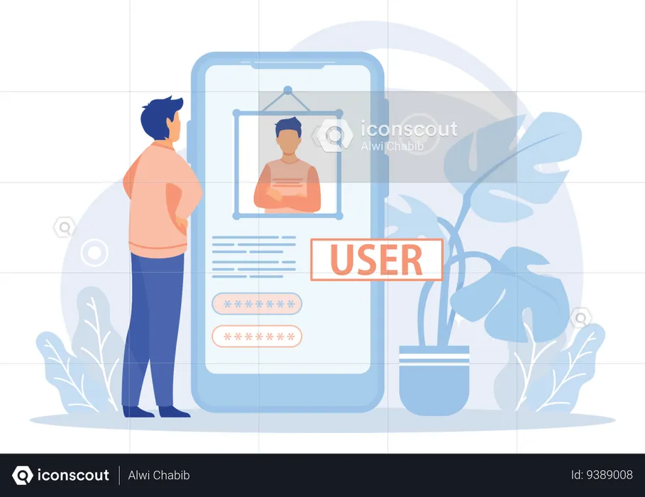 Enter login and password  Illustration