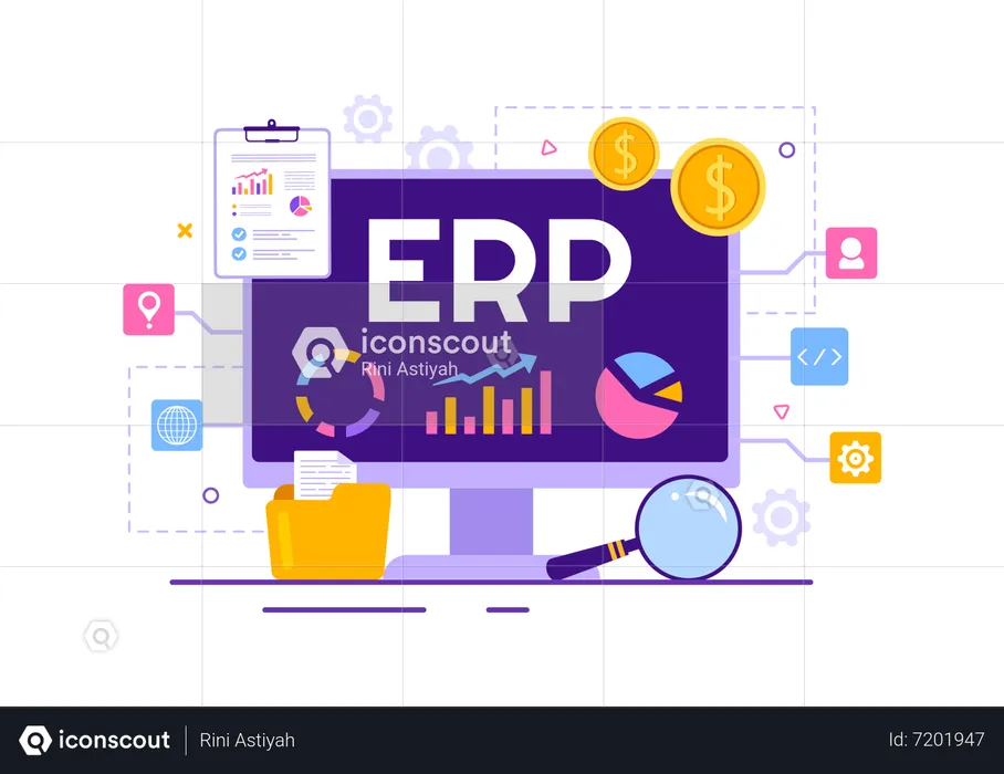 Enterprise Resource Planning System Illustration - Free Download ...