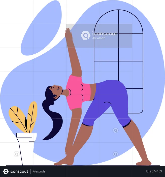 Un entraîneur pratique le yoga quotidiennement  Illustration