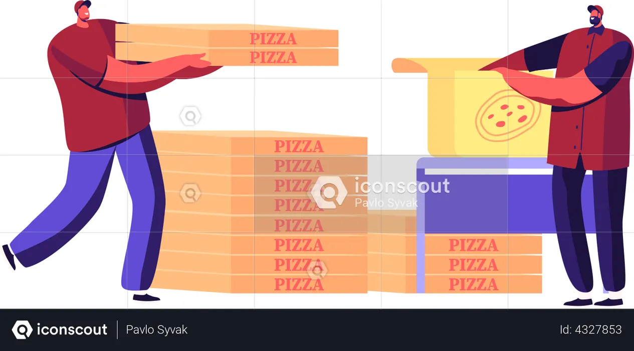Delivery de pizza  Ilustración