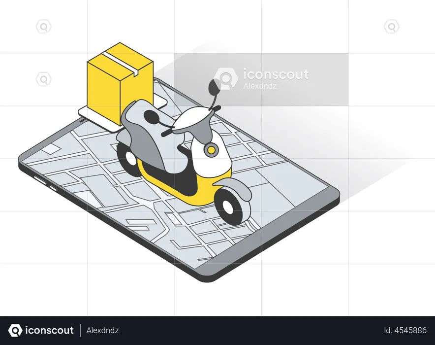 Entrega em scooter  Ilustração