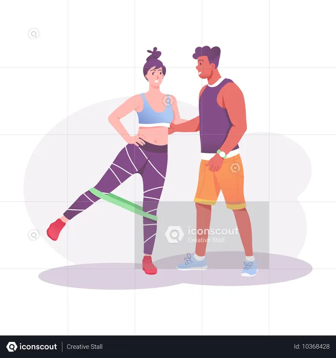 Entrenador de gimnasio  Ilustración