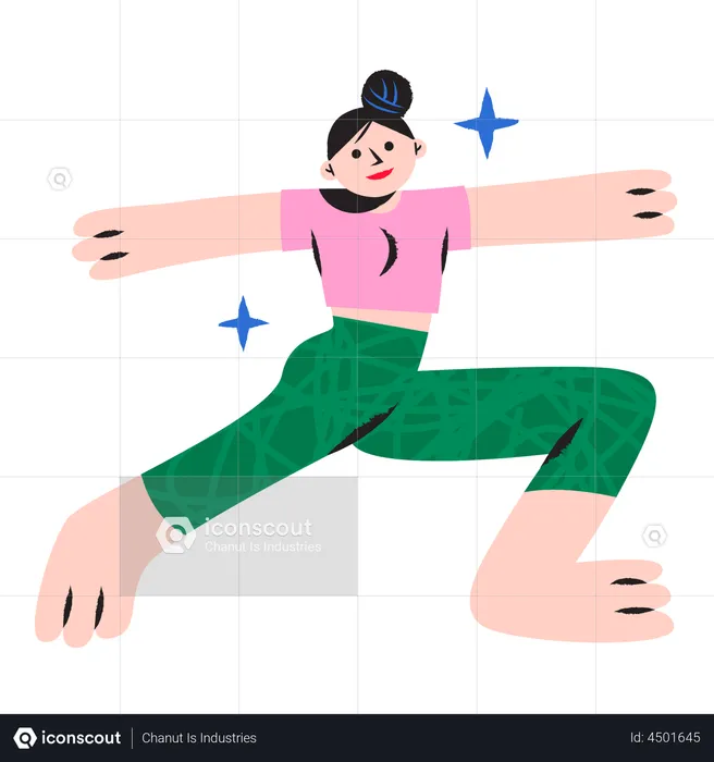 Entrenadora de yoga femenina  Ilustración