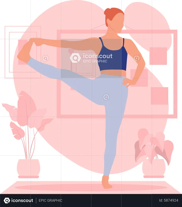 Entrenadora de yoga femenina  Ilustración