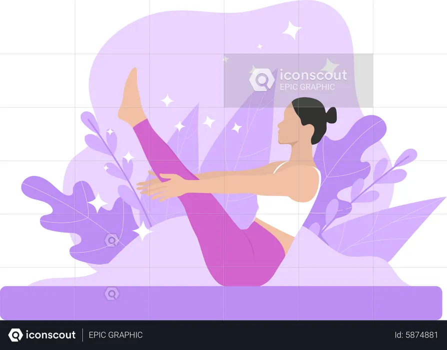 Entrenadora de yoga femenina  Ilustración