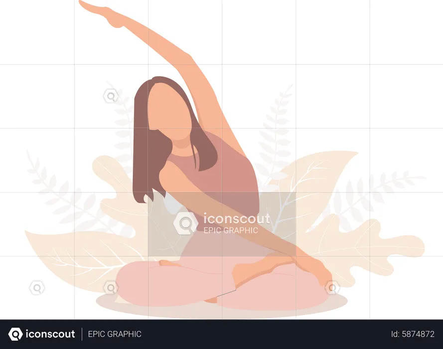 Entrenadora de yoga femenina  Ilustración