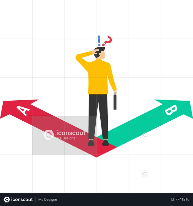 L'entrepreneur décide entre deux alternatives  Illustration