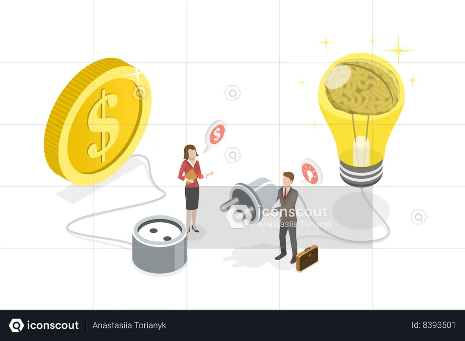 Entrepreneur Pitch  Illustration