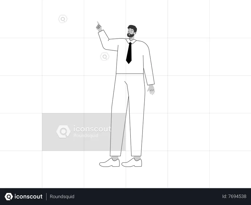 Entrepreneur pointing something  Illustration