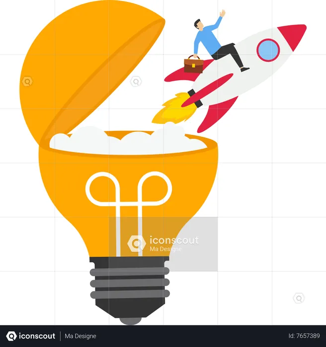 Entrepreneurship innovation to launch new ideas  Illustration