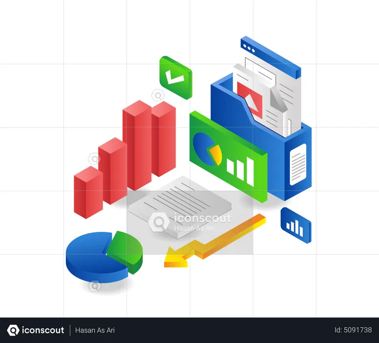 Rapport de données d'analyse de l'administration commerciale de l'entreprise  Illustration