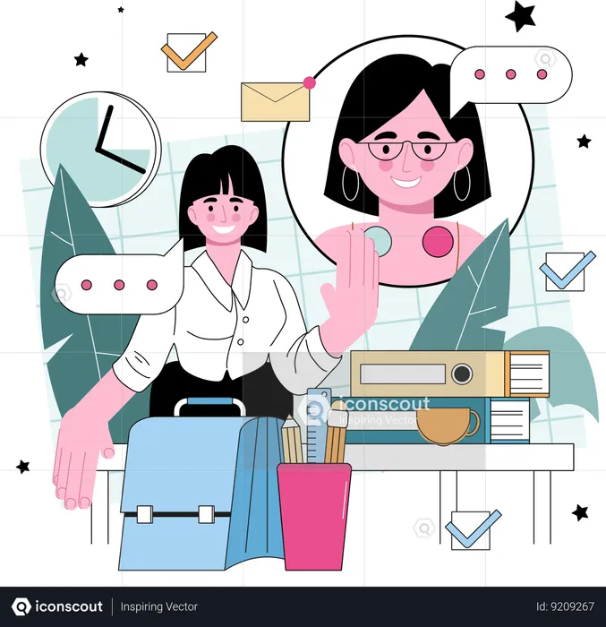 Entrevista de emprego on-line  Ilustração