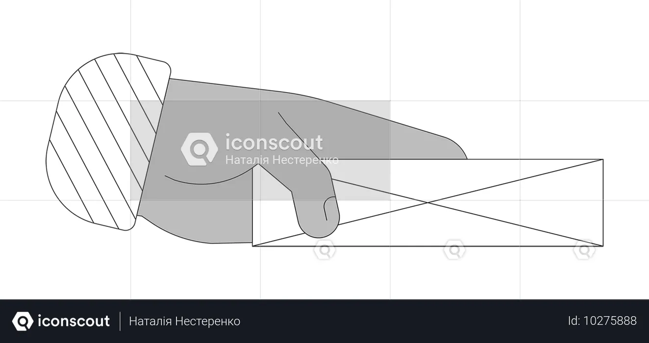 Mão dando envelope fechado  Ilustração