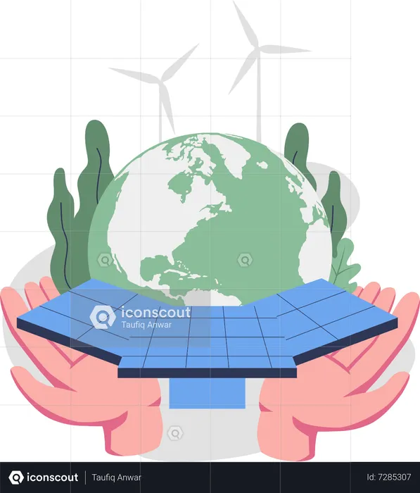 Environment friendly solar energy  Illustration